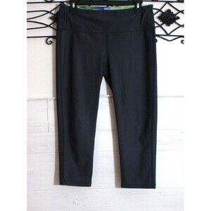 Peach Activewear Crop Pants Women's Size L Gray Reversable  Hi Rise